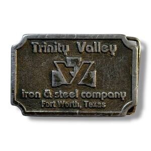 Vintage Hit Line Belt Buckle Trinity Valley Iron & Steel Co Gray Pewter